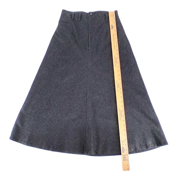 Vintage Ralph Lauren Wool Cashmere Blend Gray High Waist Flannel Midi Skirt SZ 6 - Picture 7 of 11